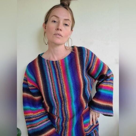 The Technicolor Dream Vintage 1970s Tunic Sweater M - Picture 11 of 16